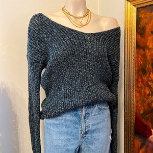Full Tilt Teal & Black Knitted Sweater